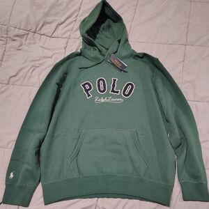 Polo Ralph Lauren Green Spellout Hoodie Mens Large NWT